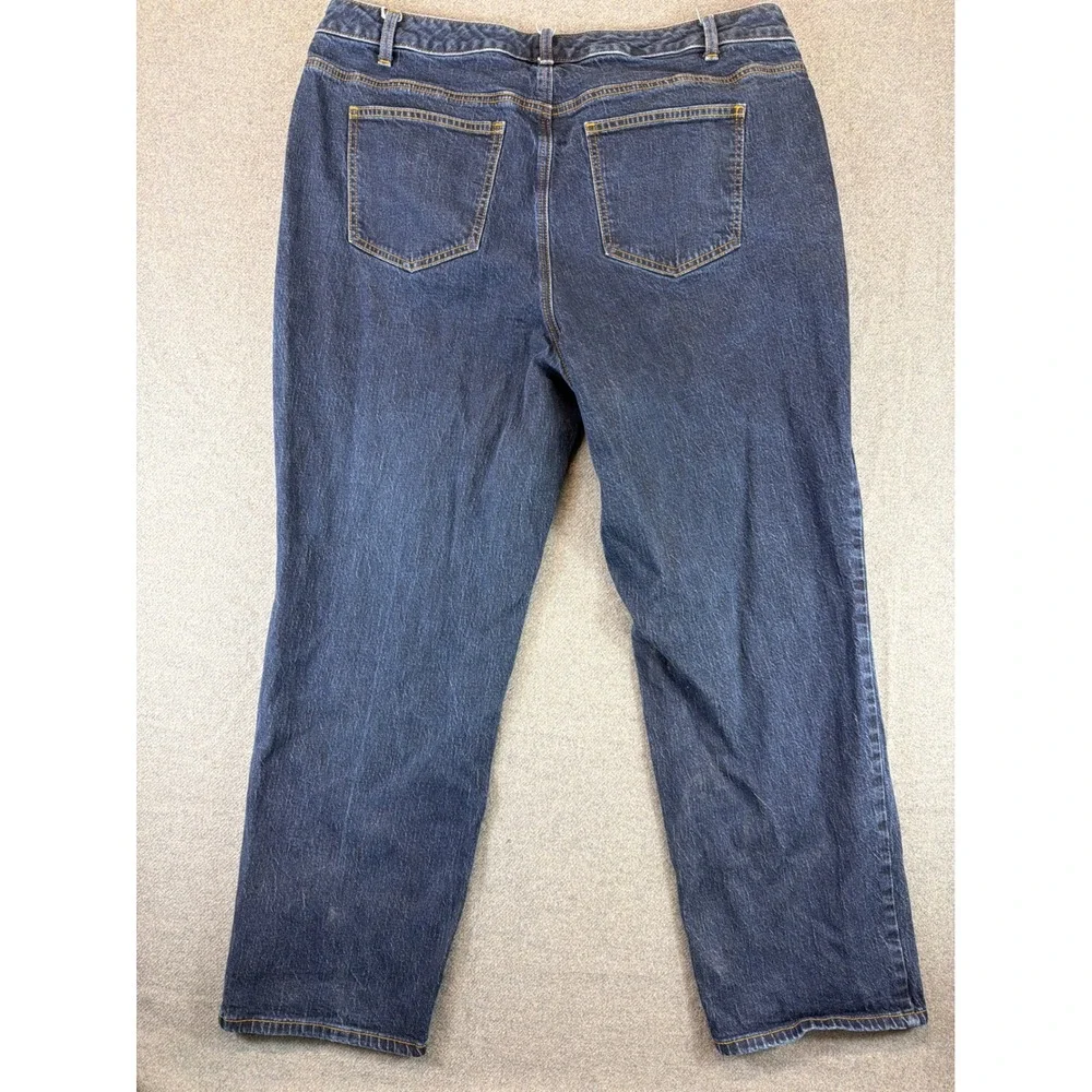 Talbots High Waist Relaxed Jean Women 16W Dark Wash Blue Denim Classic 30 Inseam